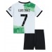Liverpool Luis Diaz #7 Bortedraktsett Barn 2023-24 Korte ermer (+ Korte bukser)